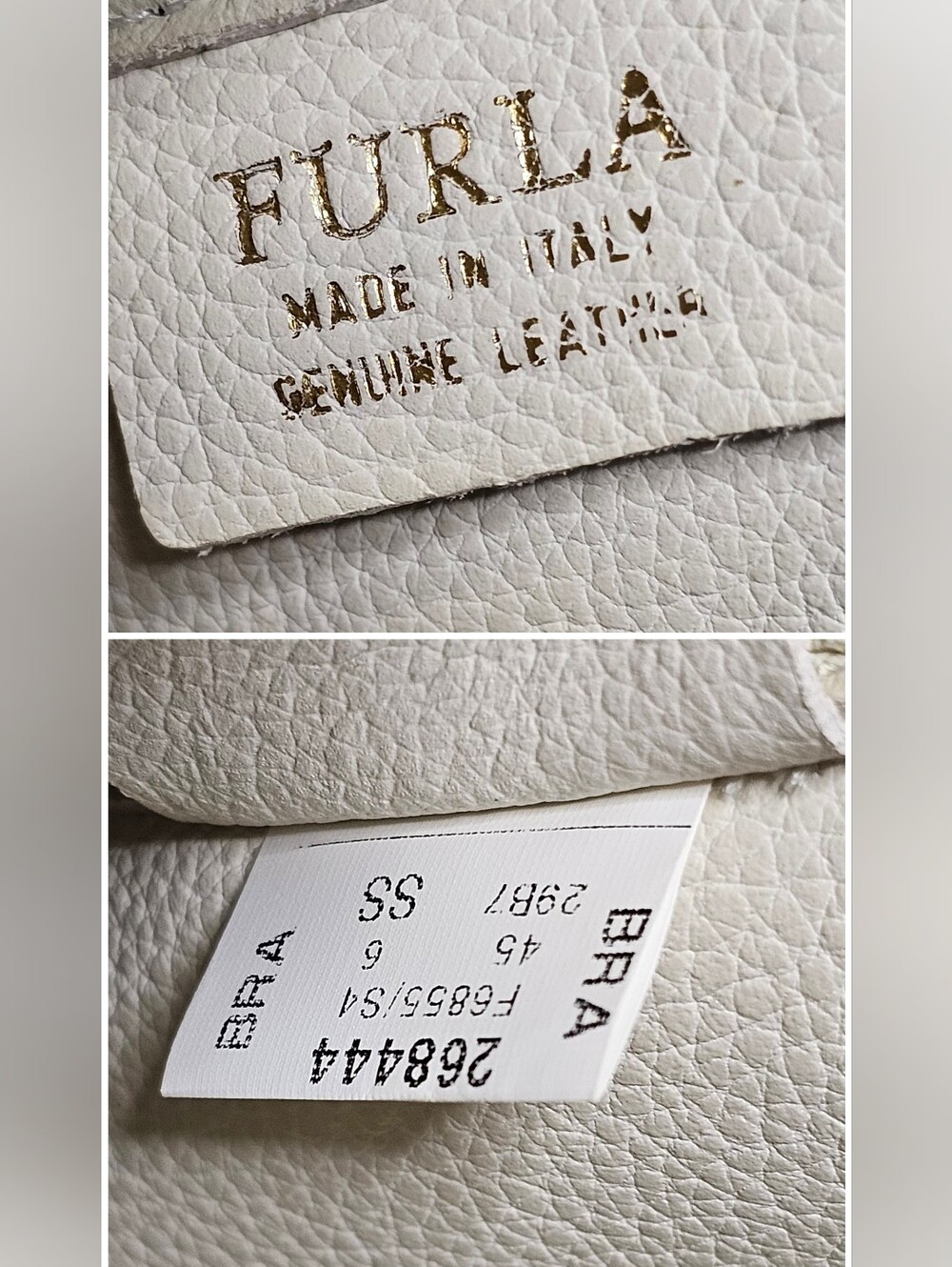 Furla Cream Color Leather Top-Handle Tote with Detachable Strap And Dustbag. - Picture 11 of 11